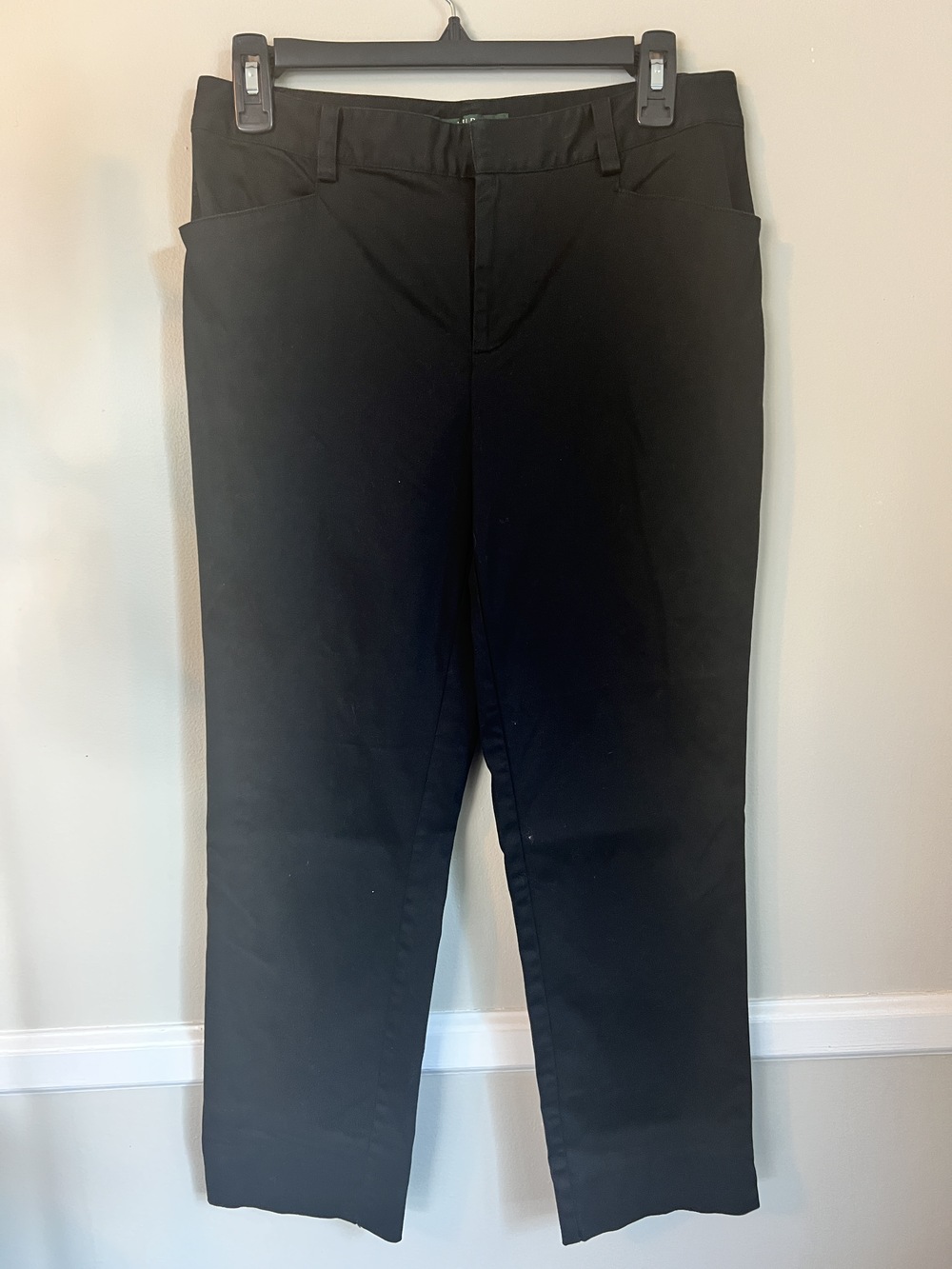 Lauren Ralph Lauren Women's Black Pants Size 4 Straight Leg Cotton Stretch